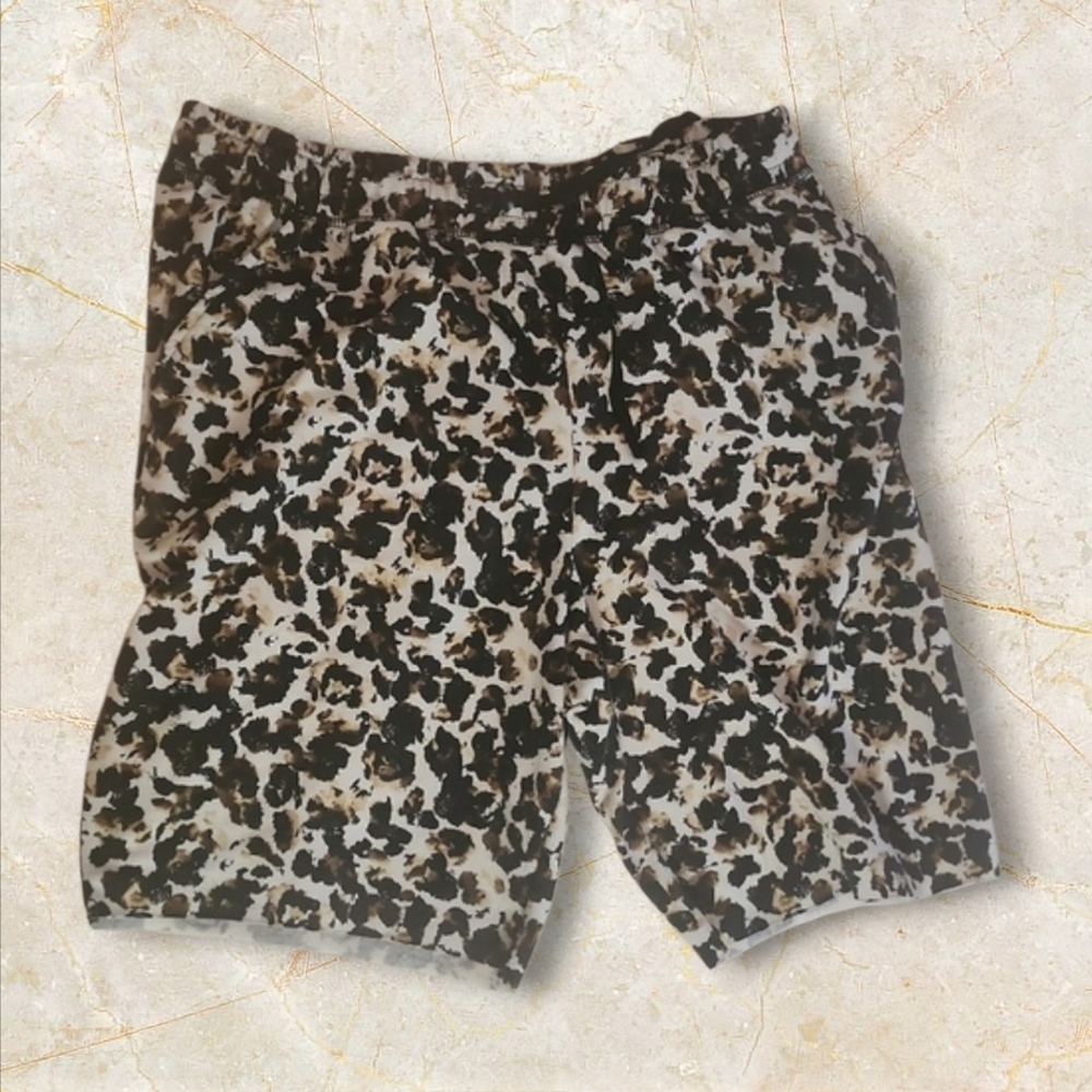 LuLaRoe Black and Brown Leopard Print Shorts